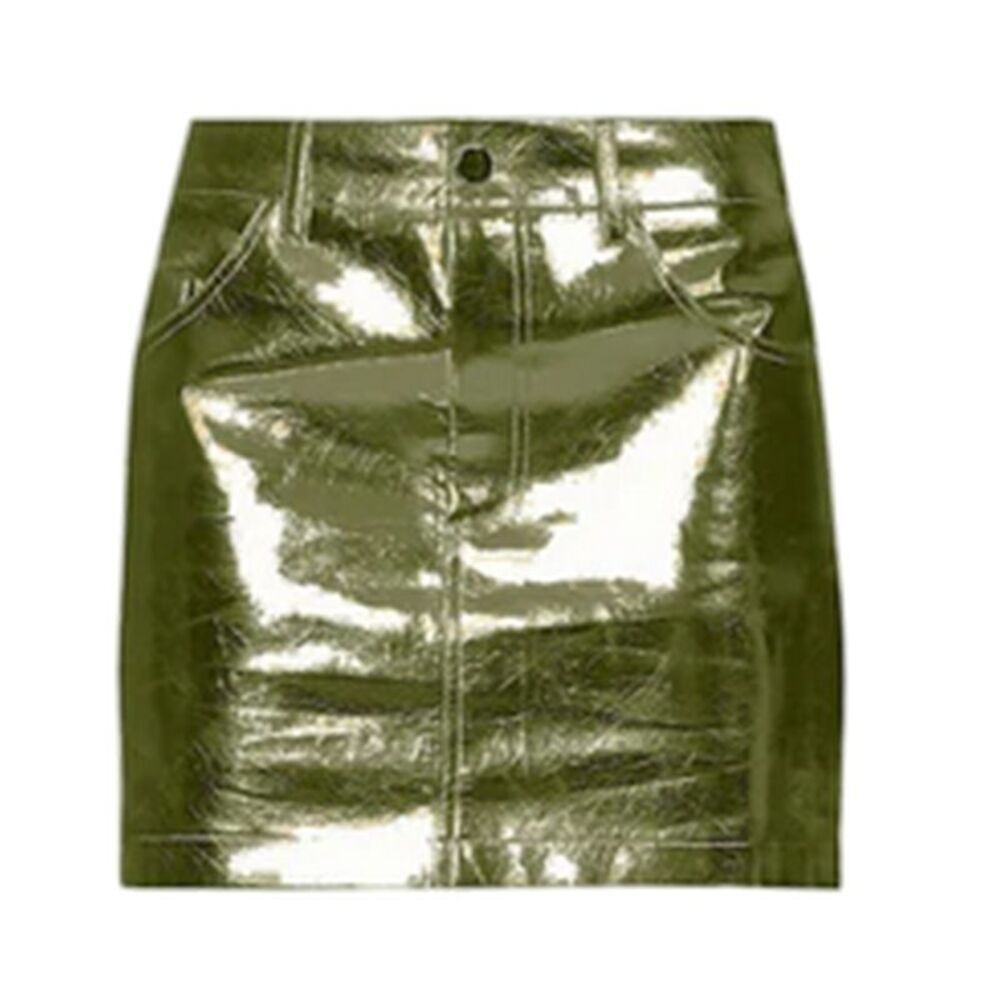 AmyLynn Womens/Ladies Metallic Faux Leather Mini Skirt / Green